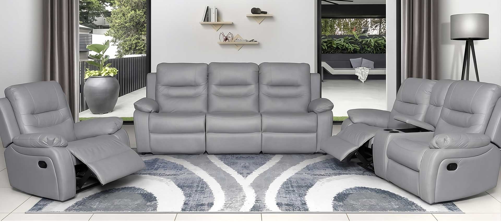 Grey couch in living room