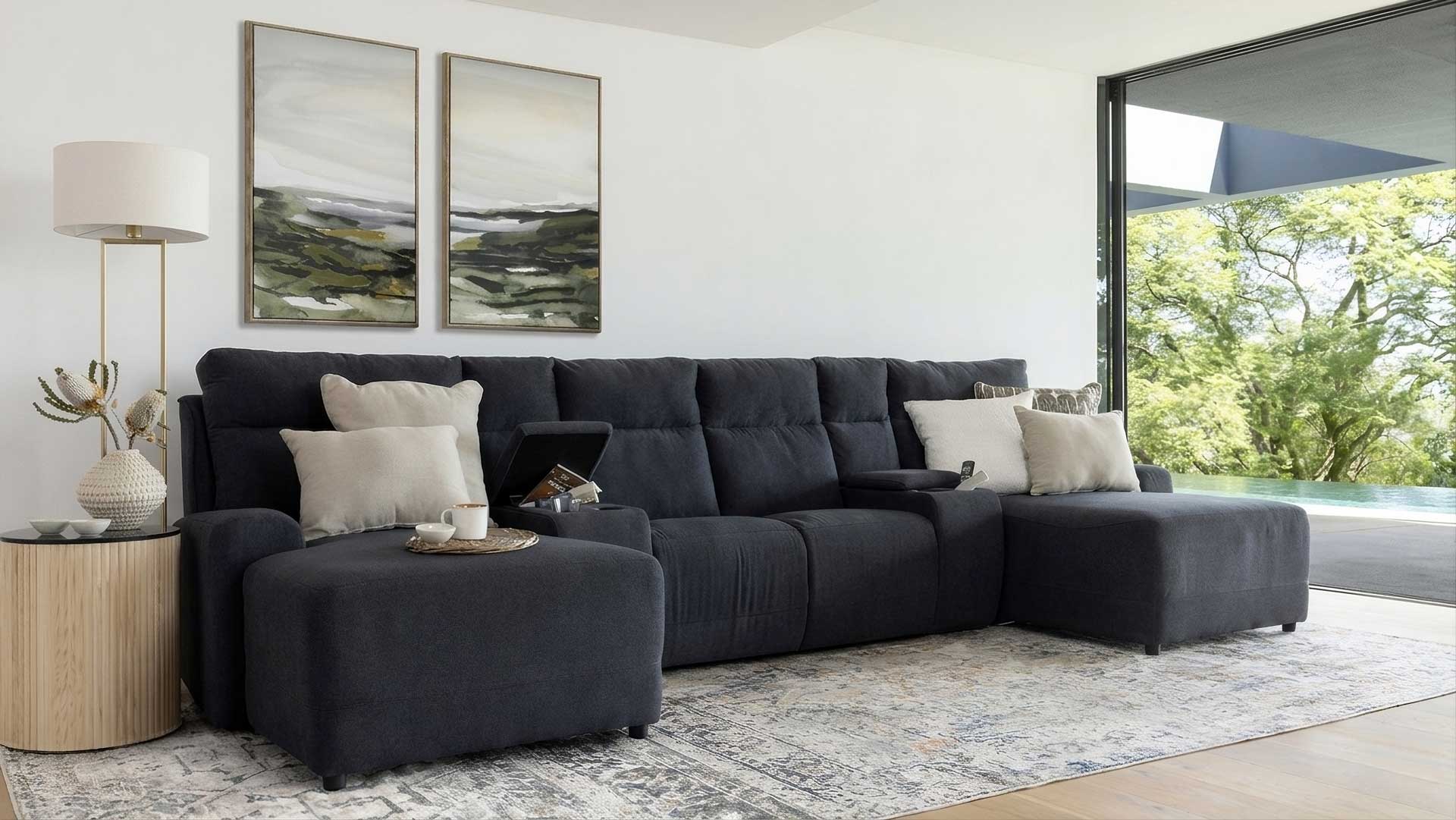 Brown couch in living room